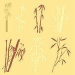 Bamboo silhouettes vector material