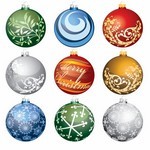 Christmas Ornament Balls Vector Art