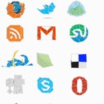 WEB 2.0 Origami Icons Set