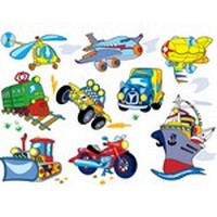 Transport, Helicopter, Plane, Zeplin, Train, Car, Ship, Motorcycle