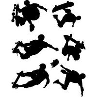 Skateboard Action Figures Silhouettes