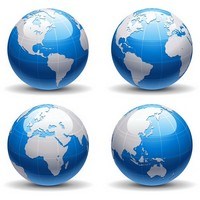 Blue earth globe