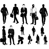 Man with handbag silhouette