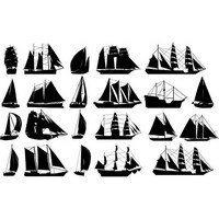 Sailboats silhouettes