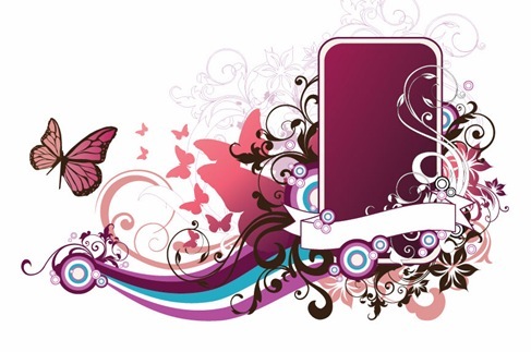 Abstract Floral Frame Vector Art png