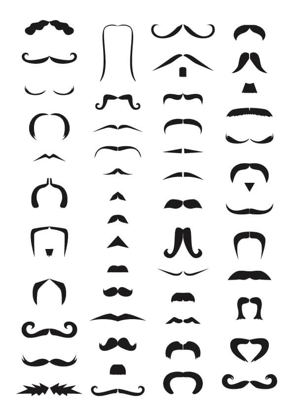 50 moustache vectors png