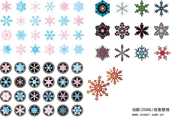 Various Snowflake Vector Art png
