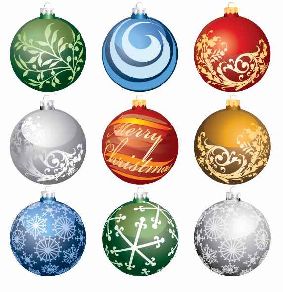 Christmas Ornament Balls Vector Art png