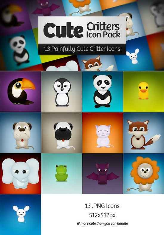 Cute Critters Icon Pack png