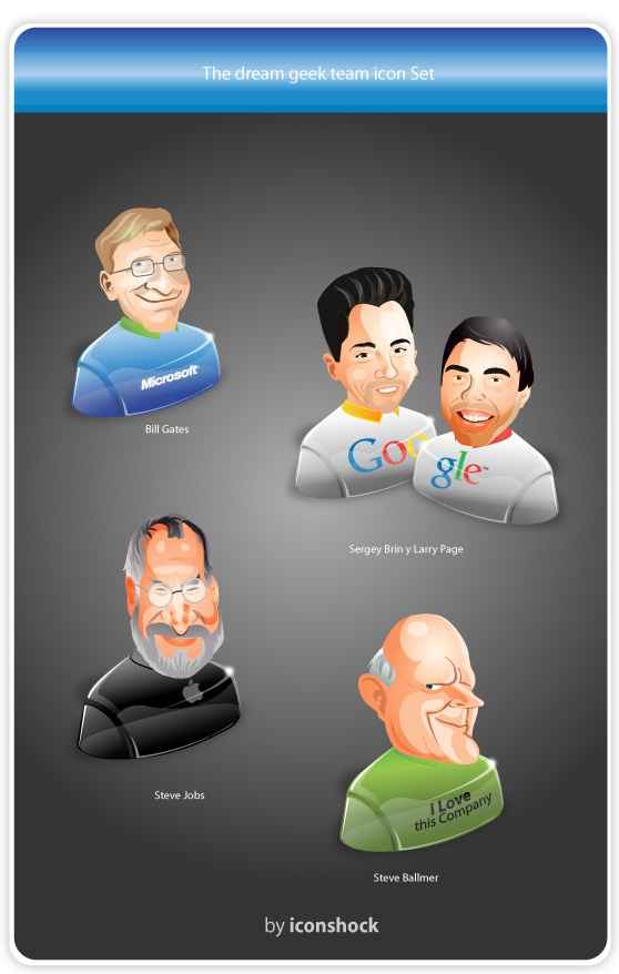 Quirky Icon Set: The Dream Geek Team [PNG File] png