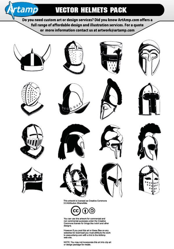 Vector Helmets Pack [AI CDR Files] png