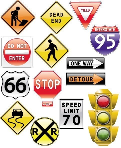 Road Signs Traffic Light [AI File] png