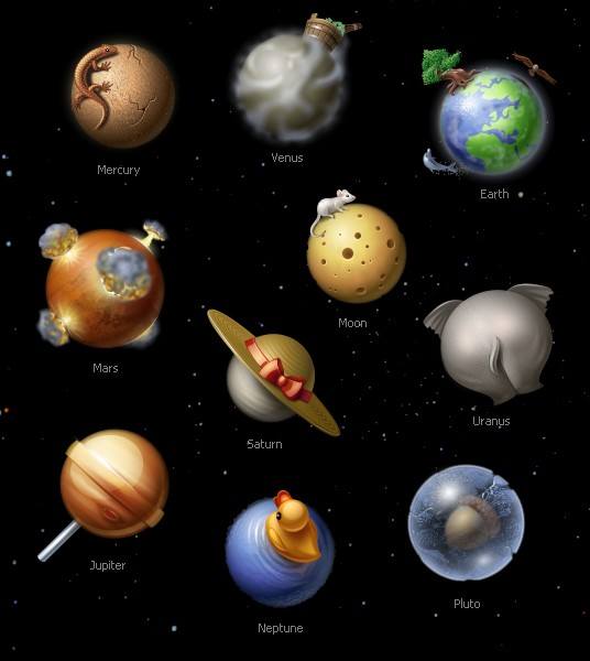 Solar System Icons 128x128 (10 PNG ICO BIN File) png