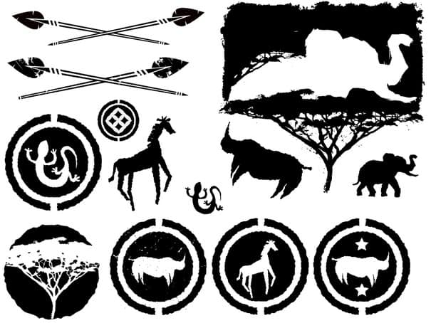 Africa Silhouette Vector Pack [AI File] png
