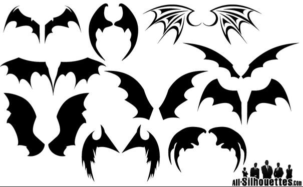Bat Wings Silhouette Vectors [EPS AI SVG Files] png