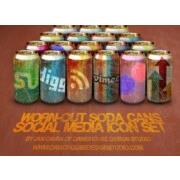 Worn-Out Soda Cans Social Media Icon Pack 200x200 [PNG-PSD Files]