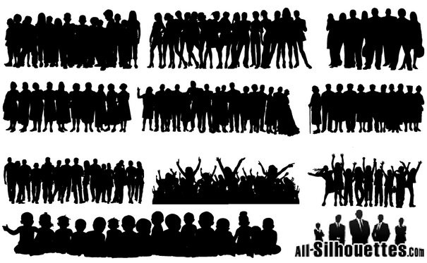 People Crowds Silhouette png