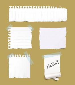 5 Ripped Paper Notes [PSD File] png