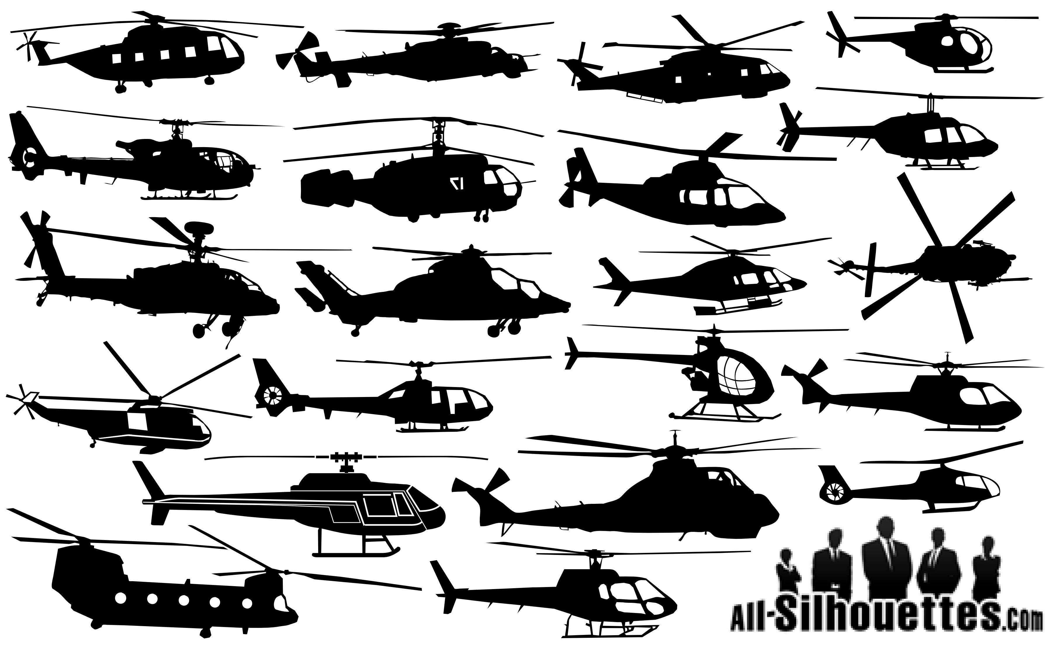 Helicopter Silhouettes png
