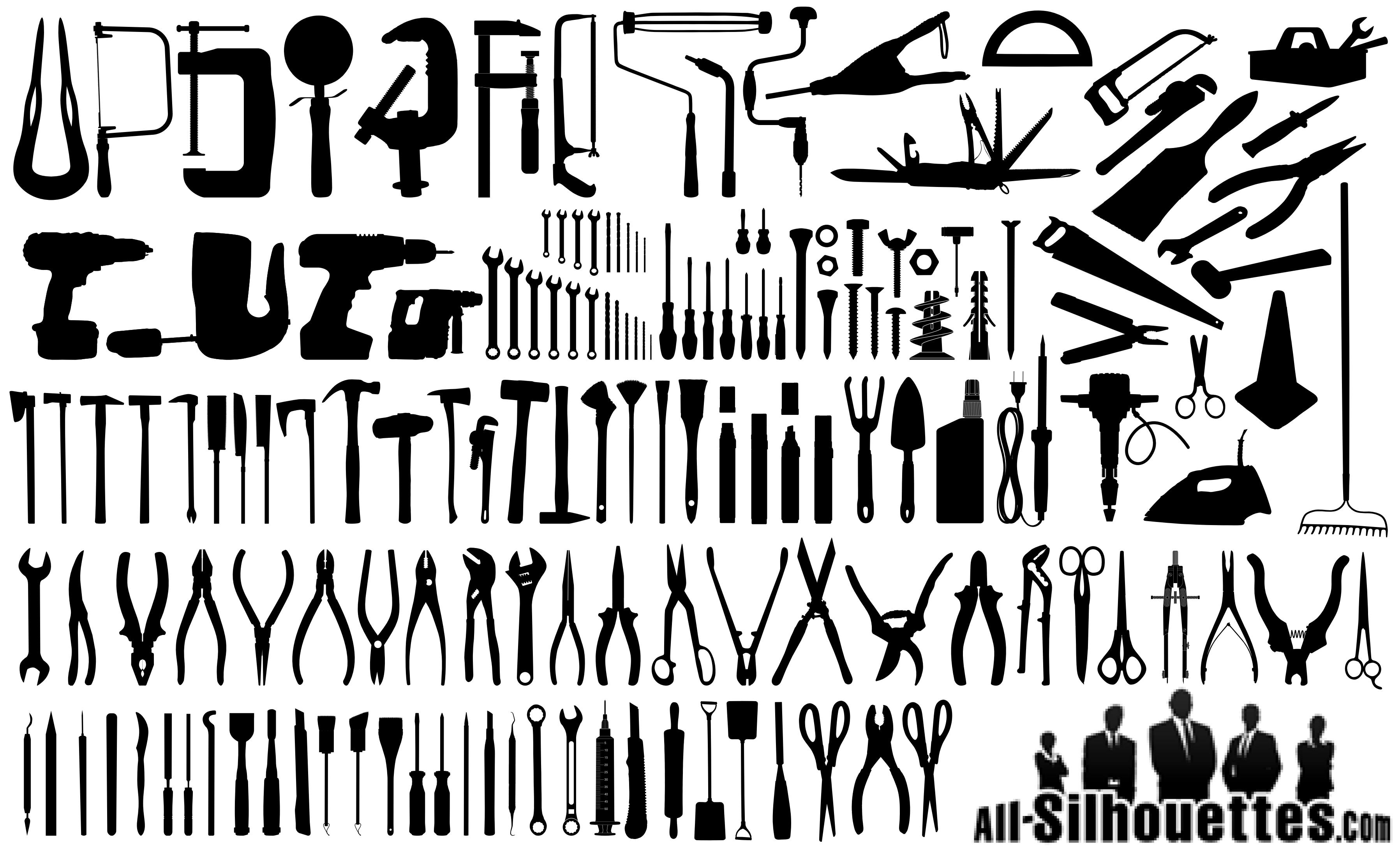 Tools, Instruments and Equipment Silhouettes png