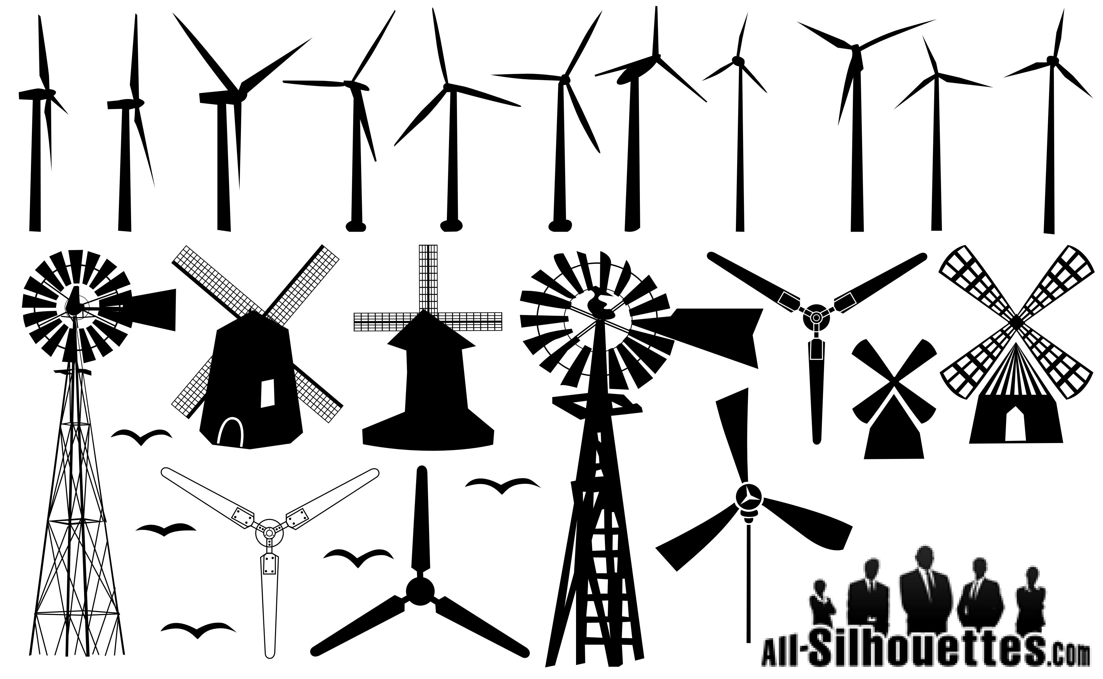 Windmill Silhouettes png