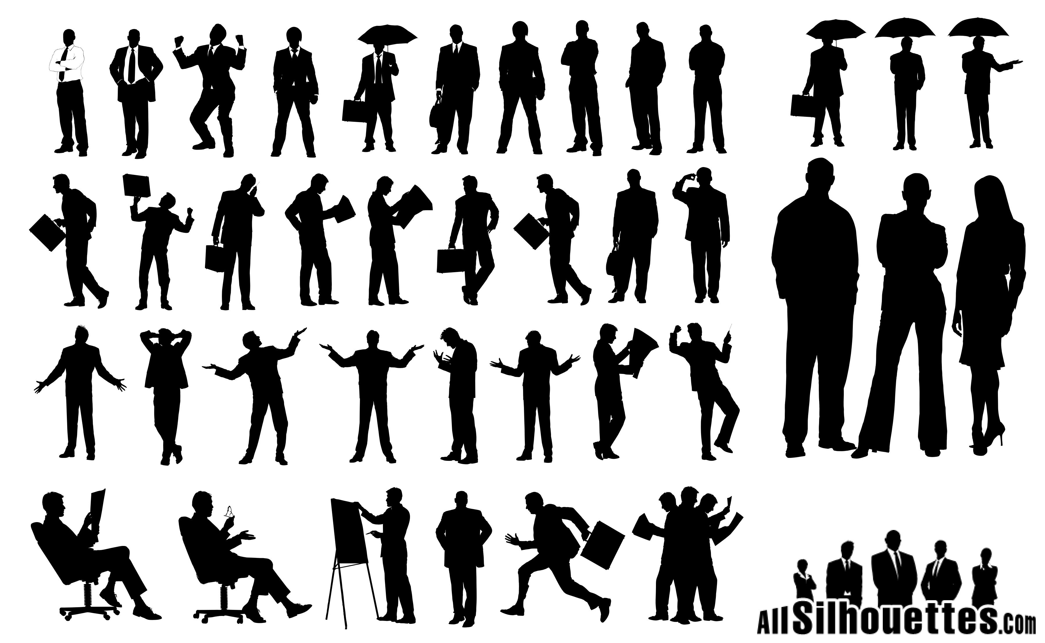 Business People Silhouettes 03 png