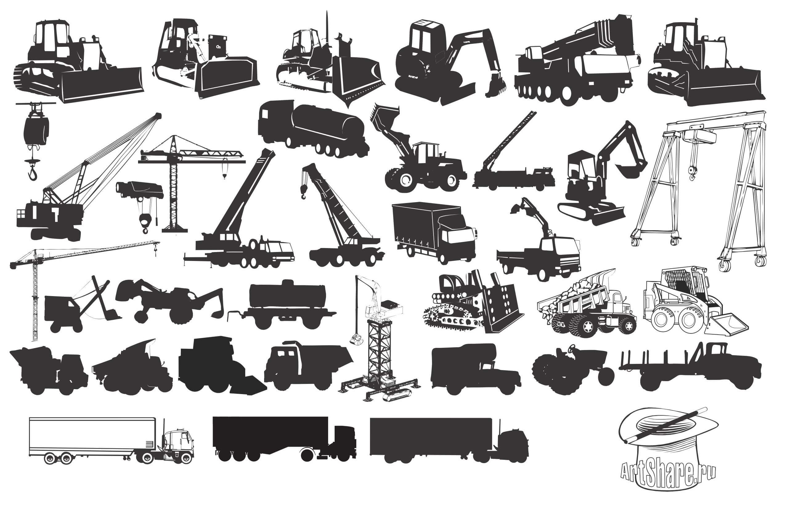 Transport, Construction Silhouette png
