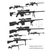 Gun Vector Sniper Rifle Pack [EPS File]