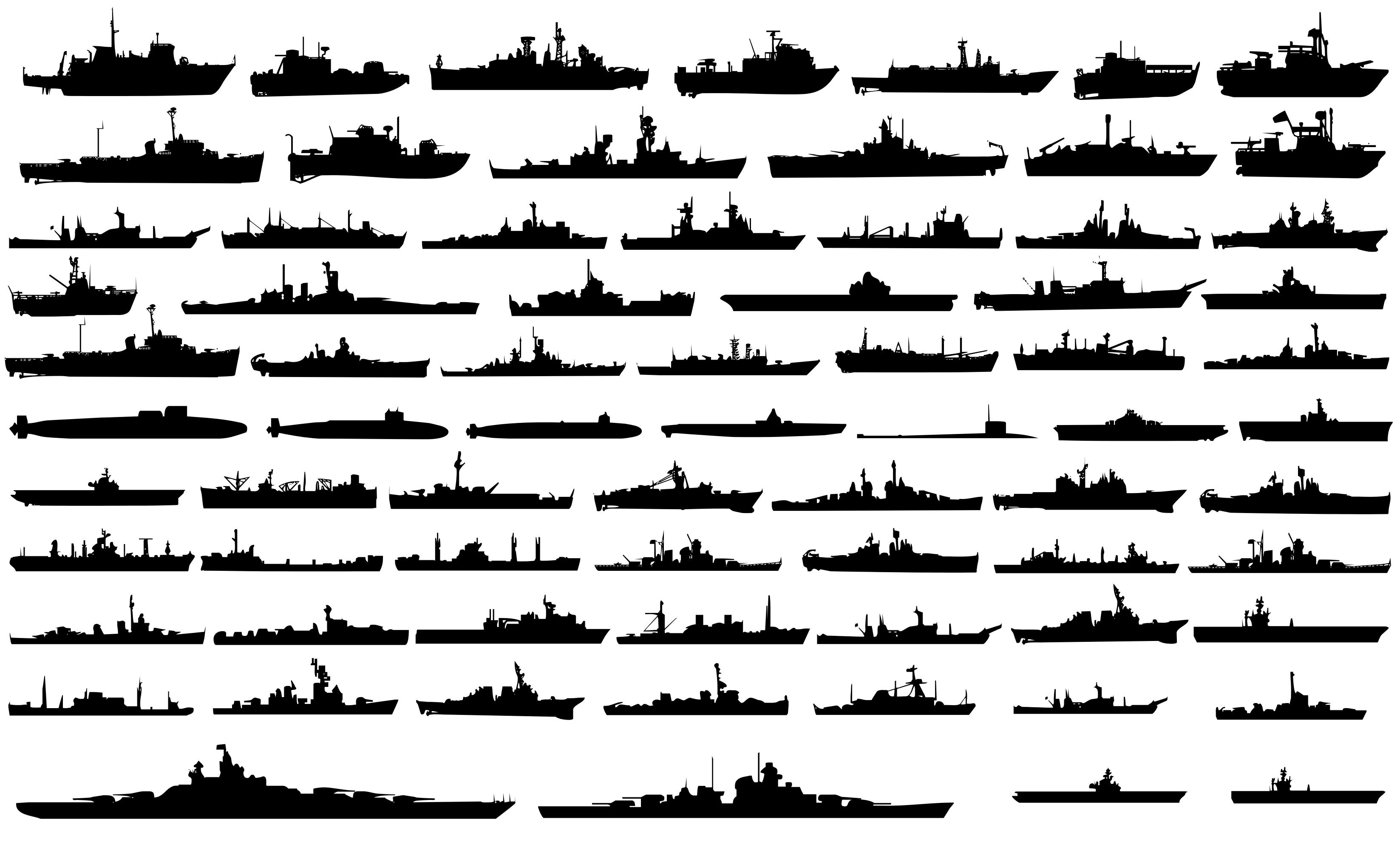 Navy Ships Silhouettes png