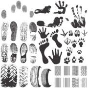 45 Footprints Silhouette Vectors