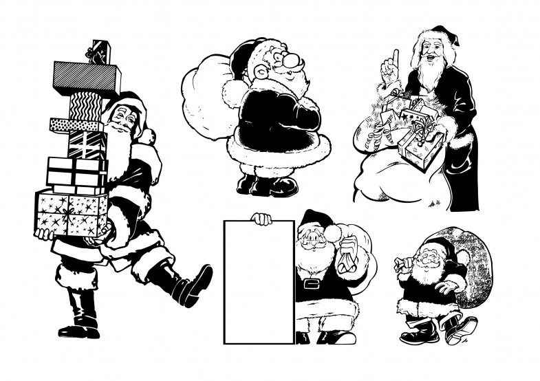 Monochrome Santa Claus Vectors [EPS File] Download Vector