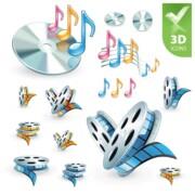 3D Audio Video Icon [EPS File]