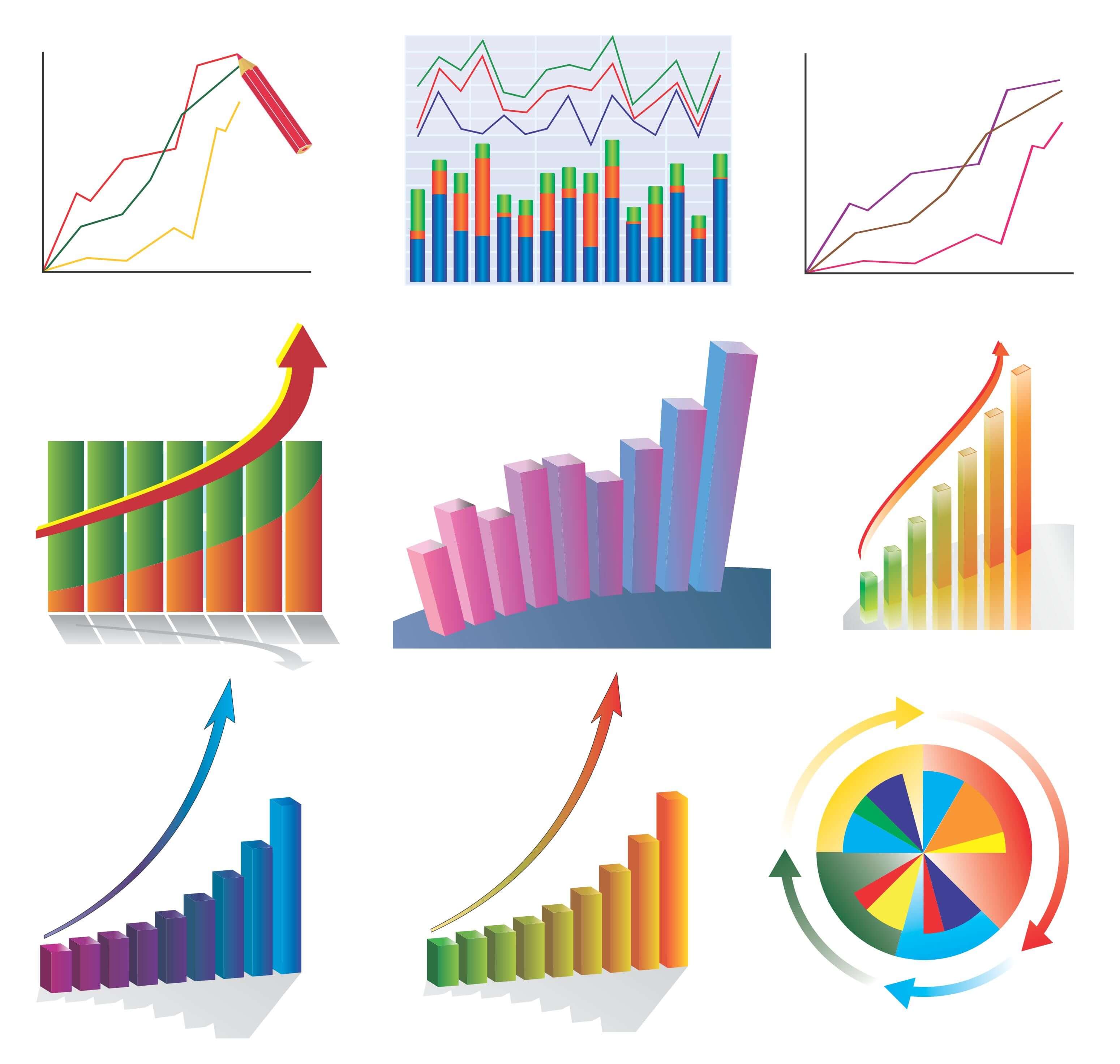 Statistic, Chart, Line Graph, Flow Diagram Symbols 02 png
