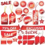 Red Decorative Label Graphics [EPS File]