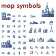 Blue Map Symbols [EPS File]