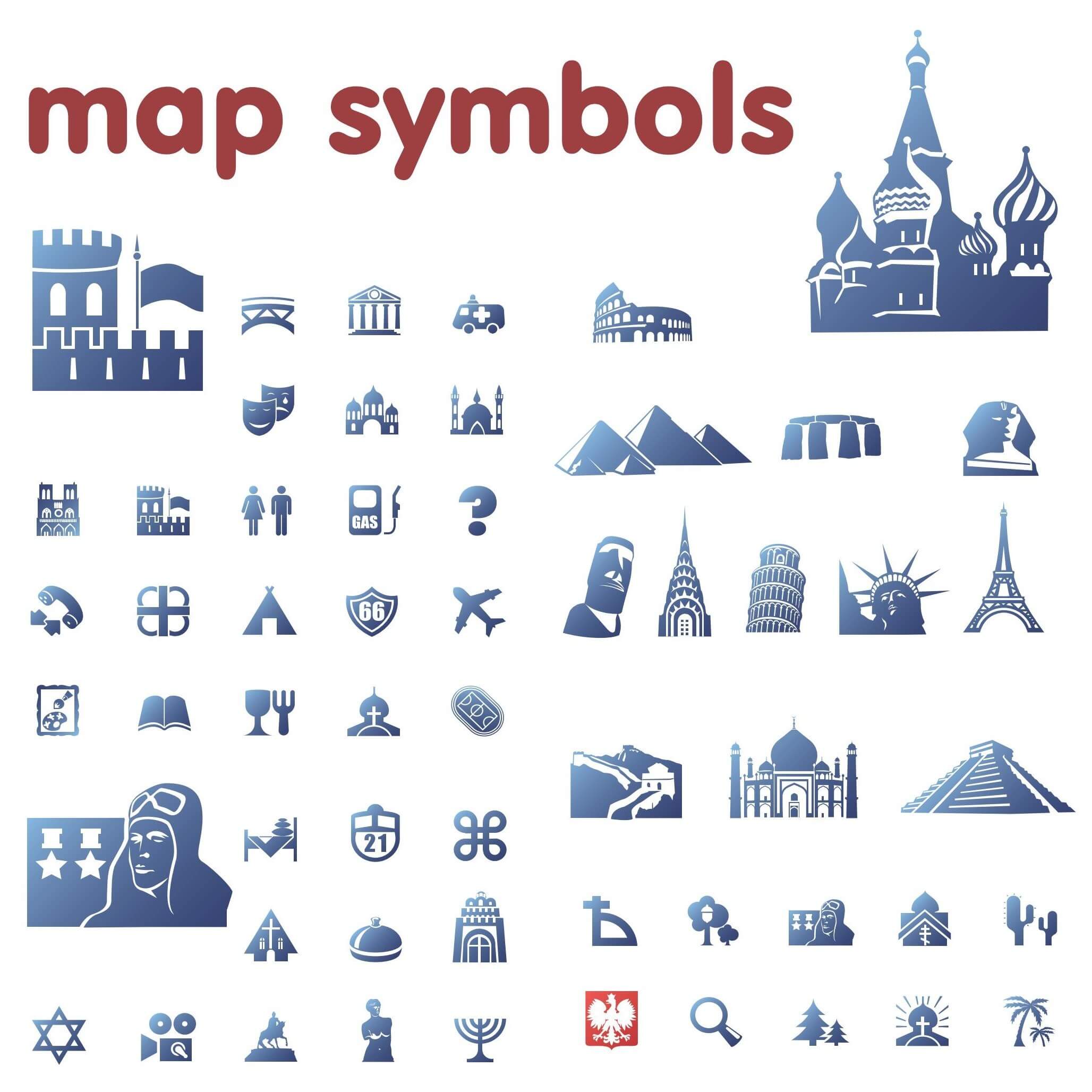 Blue Map Symbols png