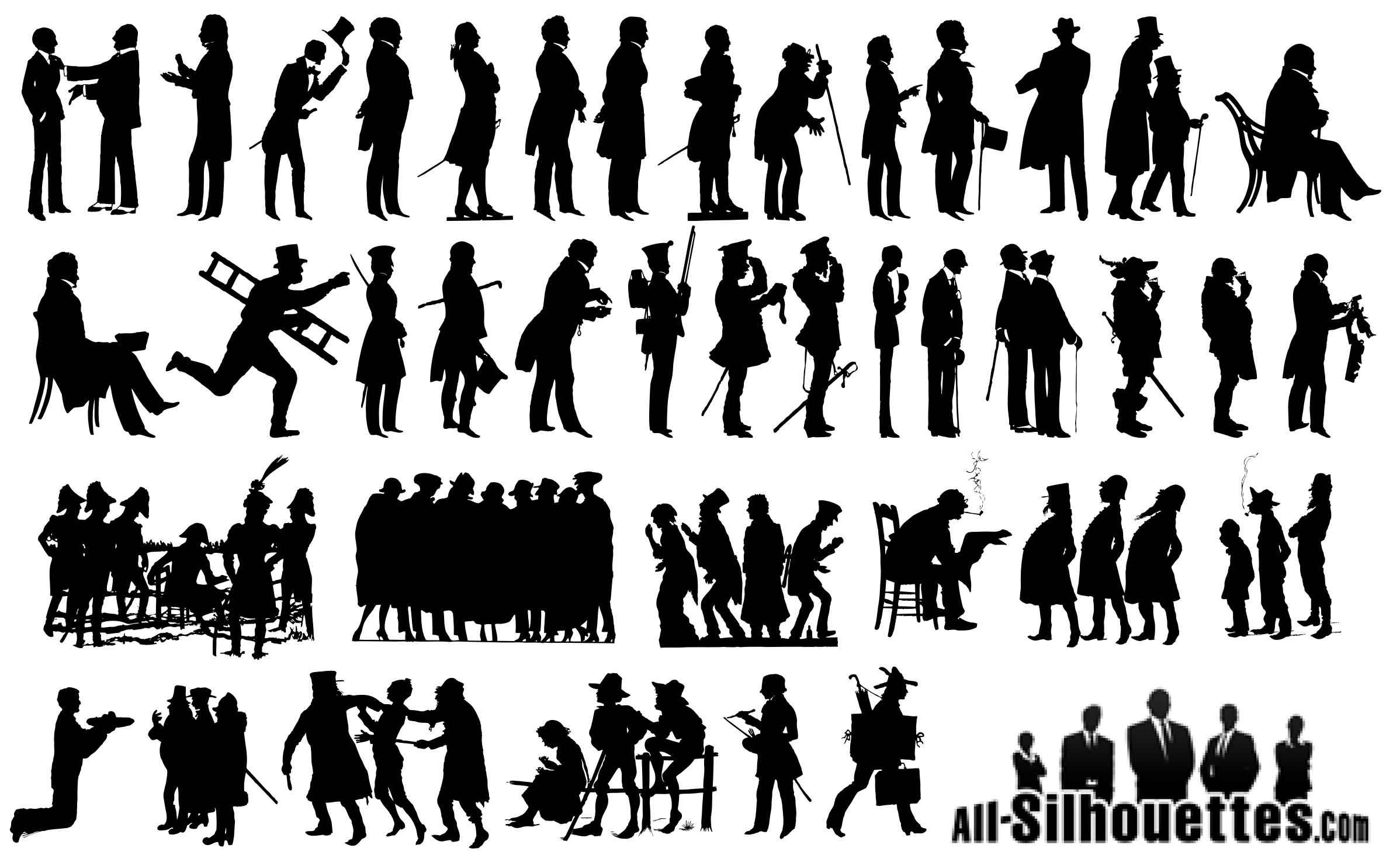 18th Century Man Silhouettes png