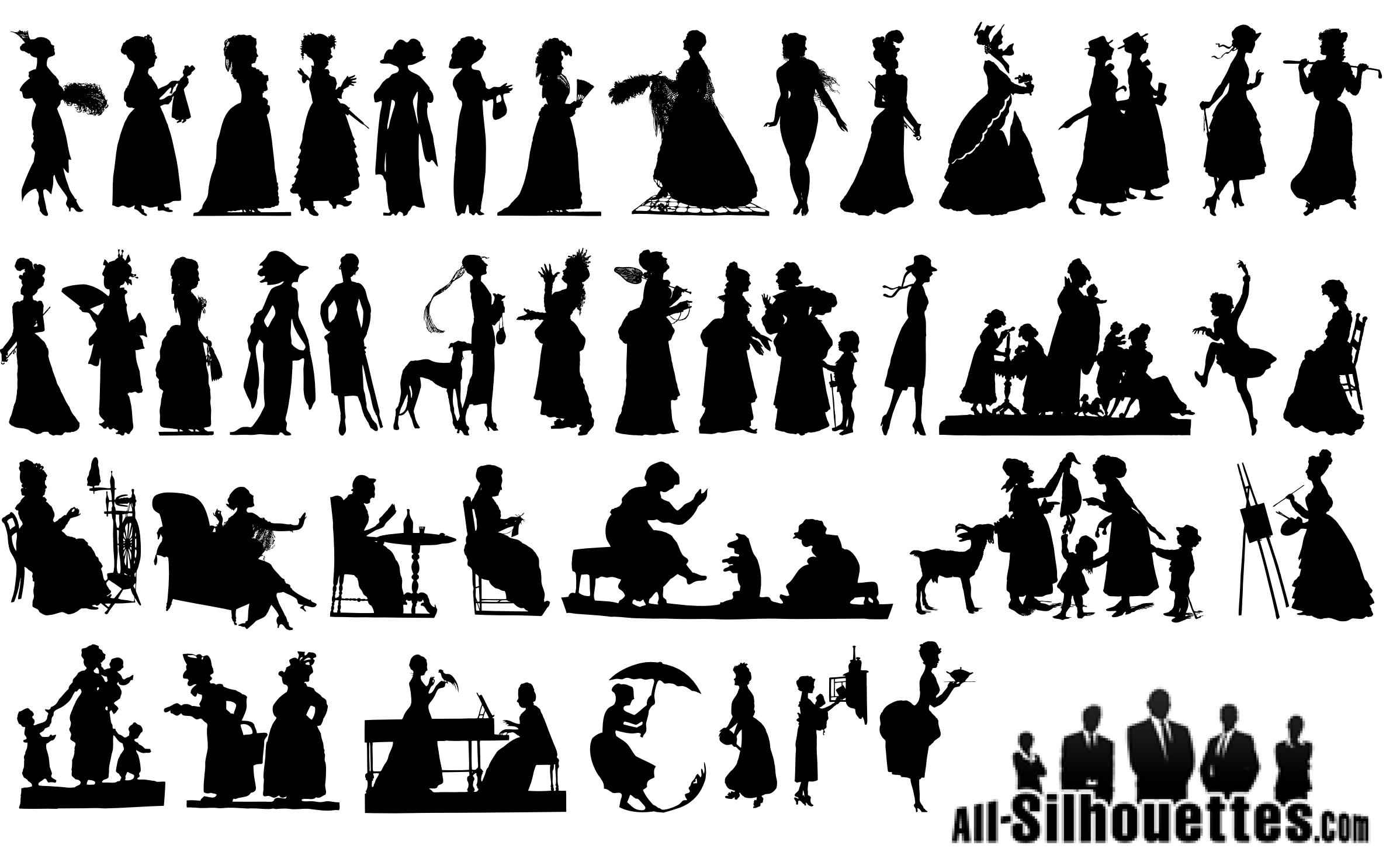 Vintage Female Silhouettes png