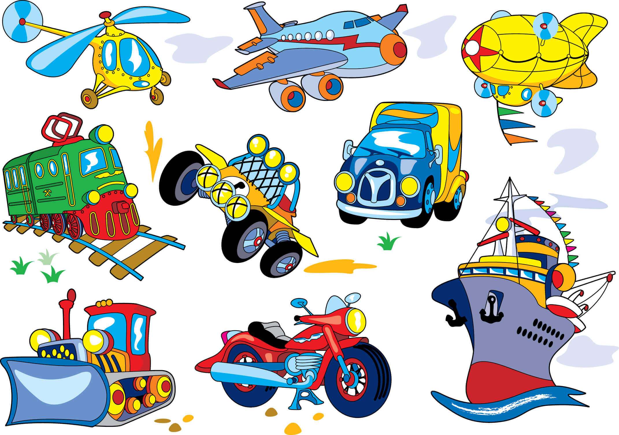 Transport, Helicopter, Plane, Zeplin, Train, Car, Ship, Motorcycle png