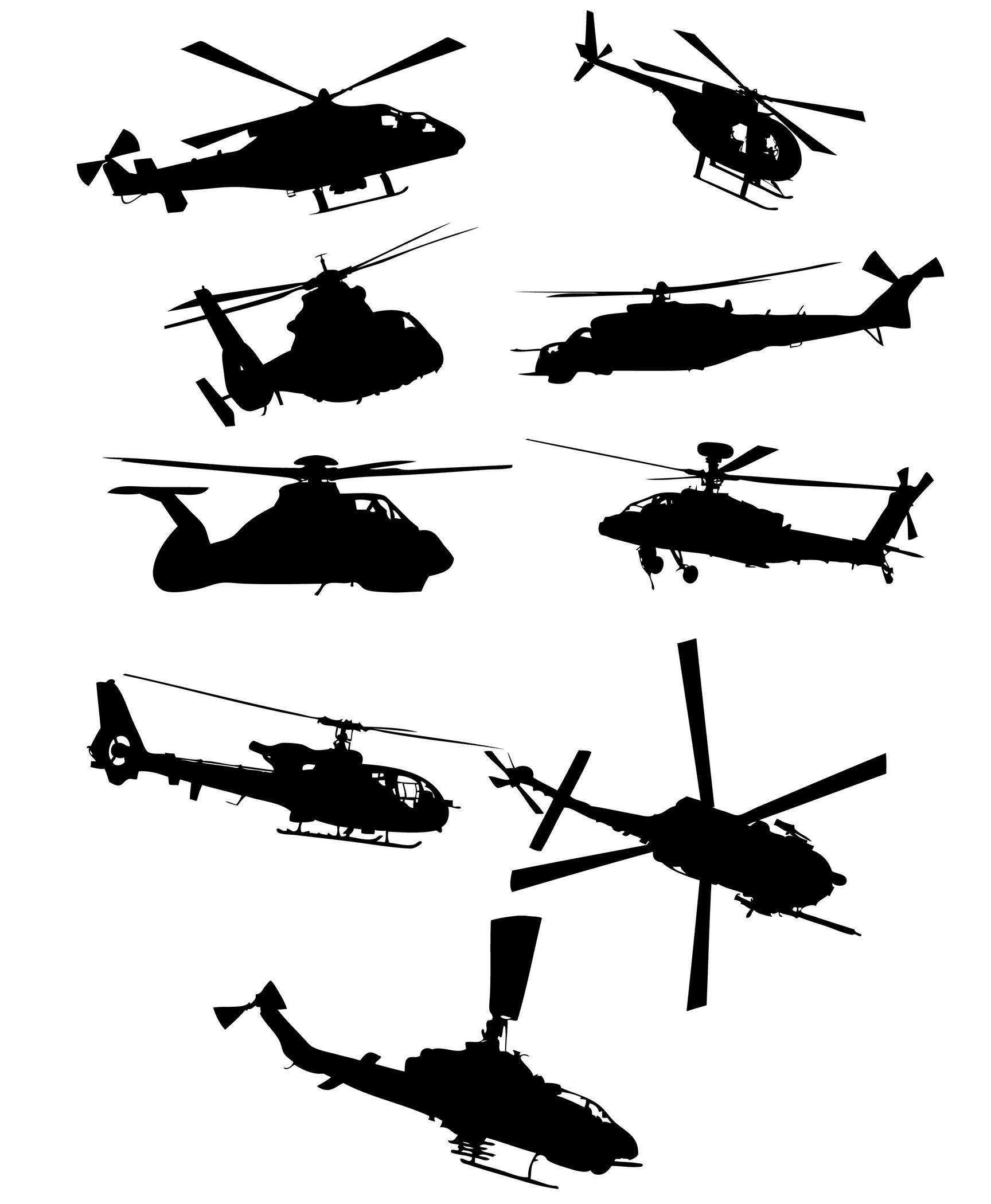 Helicopter Silhouettes 02 png