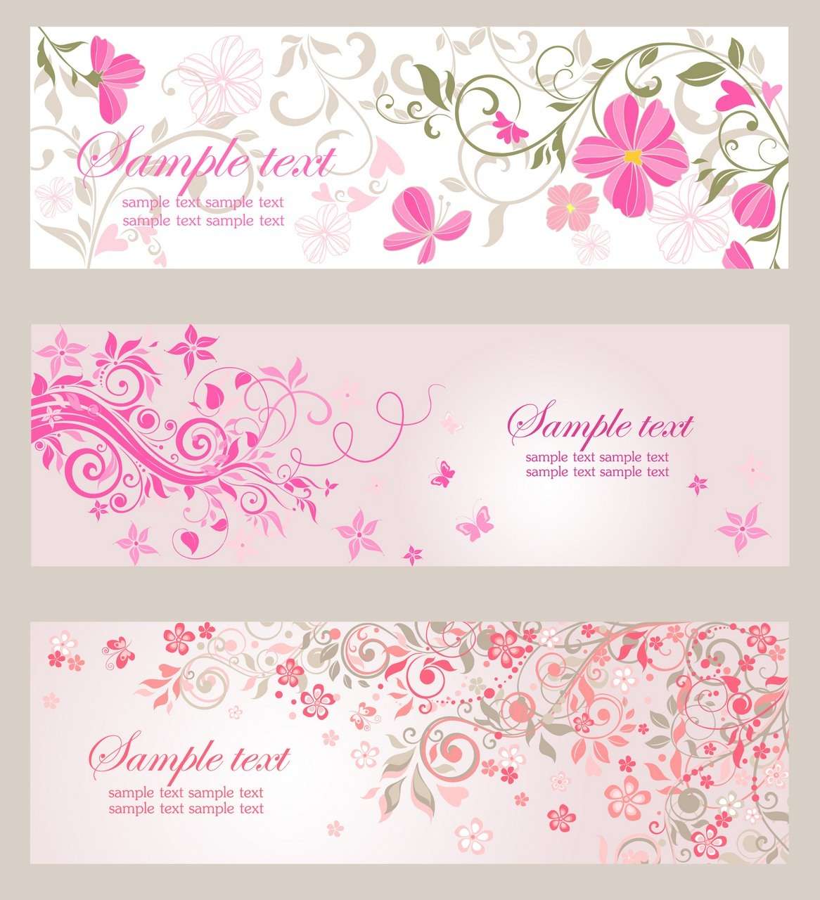 Banner 09 [floral, pink] png