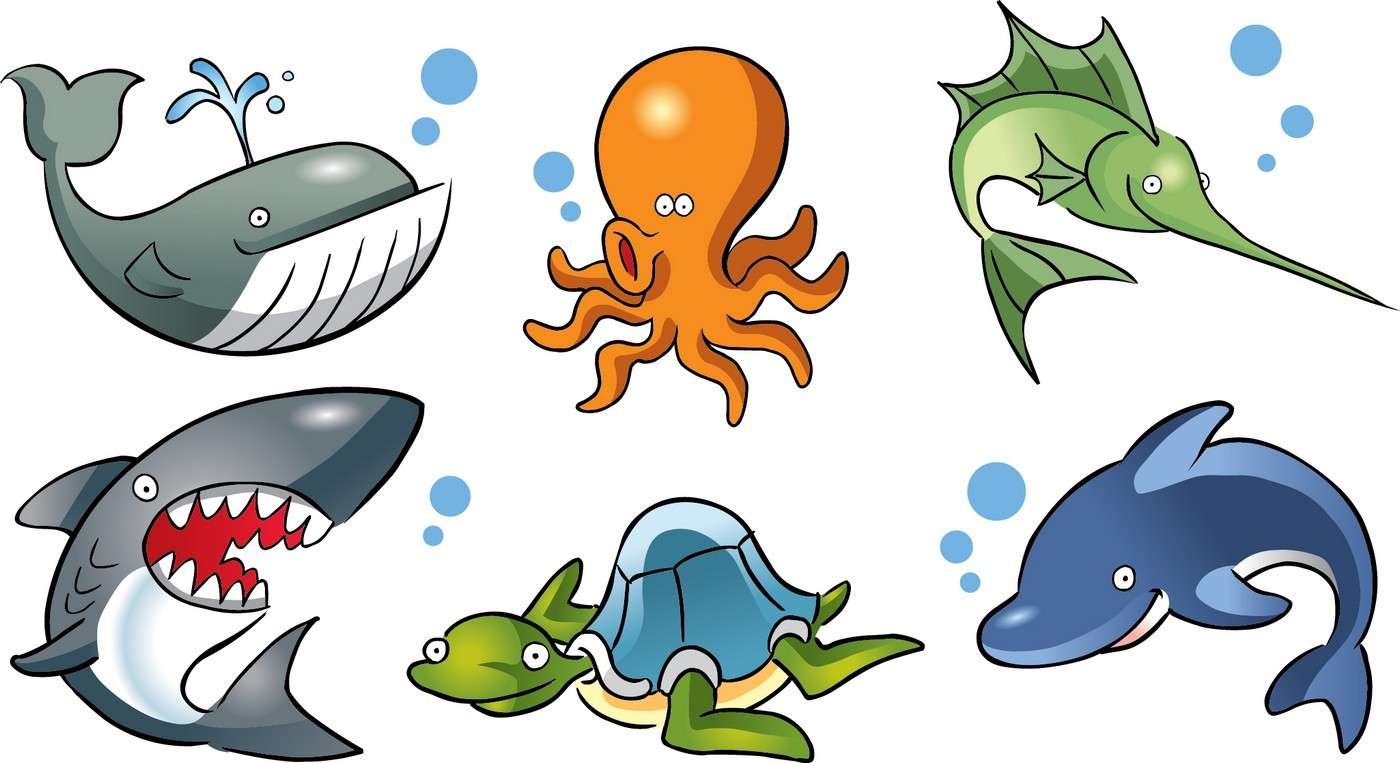 Cute Cartoon Animals, Underwater png
