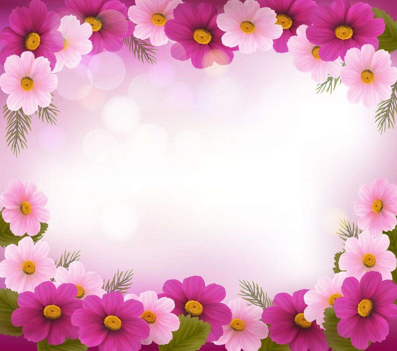 Flower Background, Frame 08 Download Vector