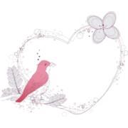 Heart, Bird, Decorative, Frame, Romantic