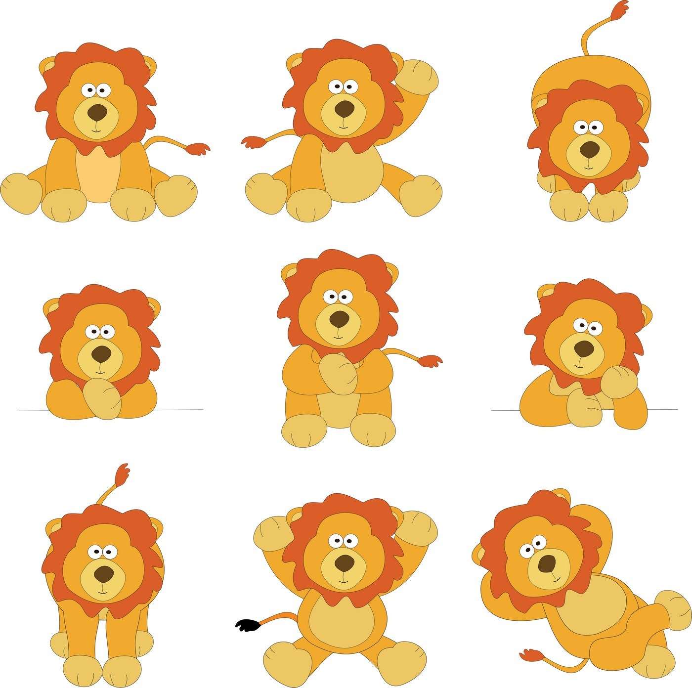 Cute Cartoon Animals, Lion png