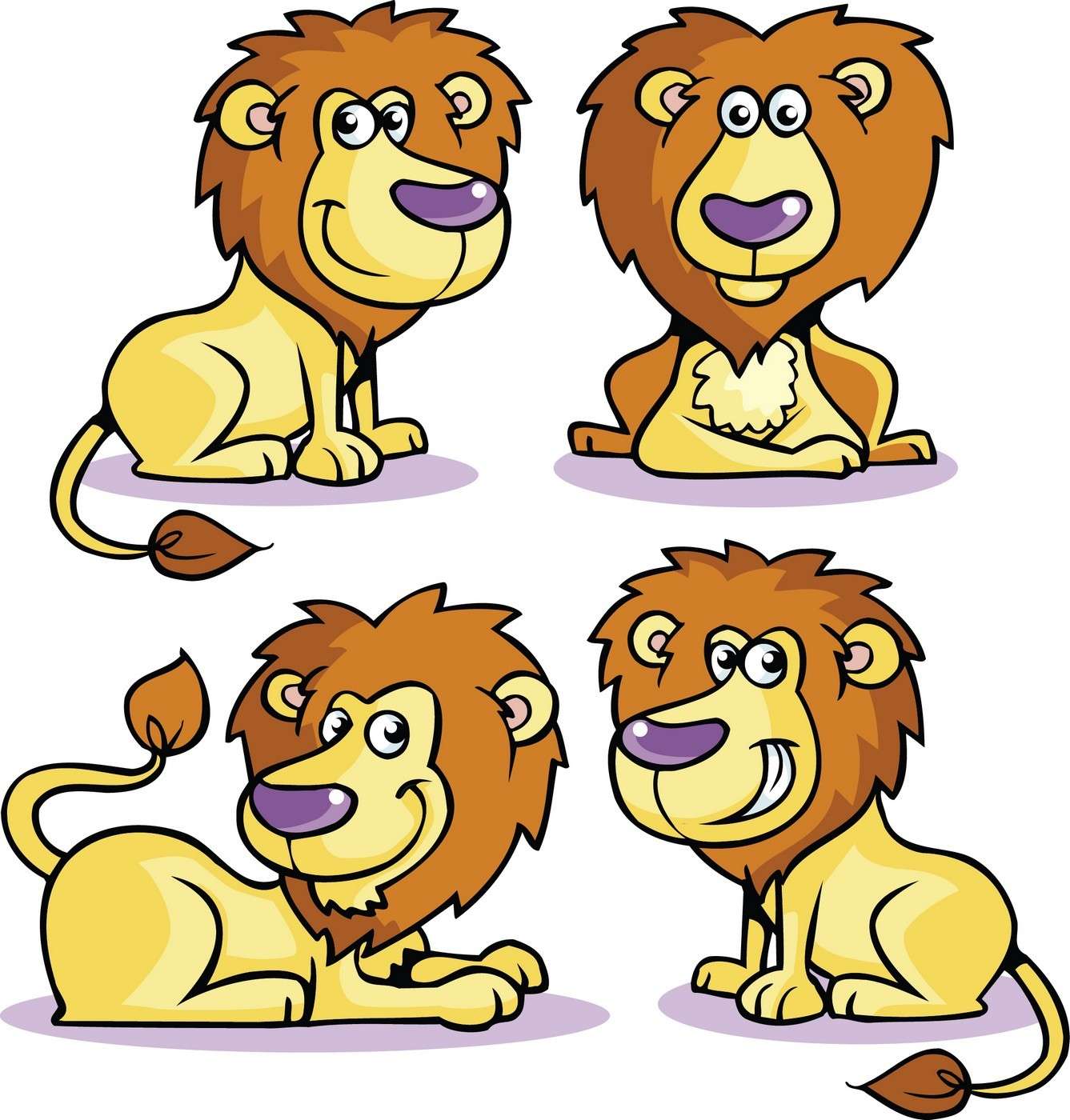 Cute Cartoon Animals, Lion 01 png