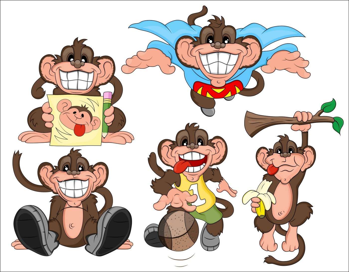 Cute Cartoon Animals, Monkey png