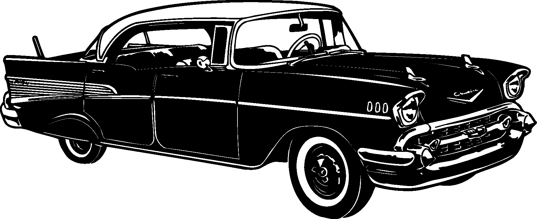 Transport, Classic Cars Silhouettes 