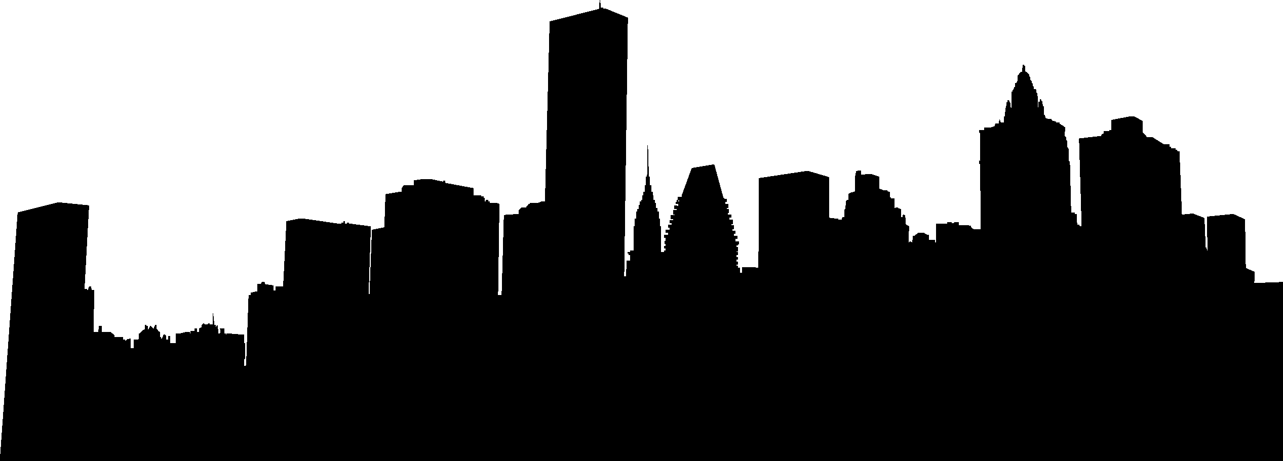 City Skyline Silhouette 02 png
