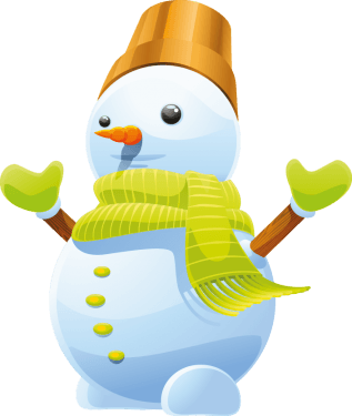3D Cute Snowman Vector Art png